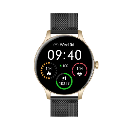 Smartwatch Garett Classy – Złoto-Czarny, Stalowy, Elegancki Zegarek Damski Z Funkcjami Zdrowotnymi I Sportowymi