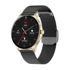 Smartwatch Garett Classy – Złoto-Czarny, Stalowy, Elegancki Zegarek Damski Z Funkcjami Zdrowotnymi I Sportowymi