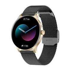 SMARTWATCH GARETT CLASSY – ZŁOTO-CZARNY, STALOWY, ELEGANCKI ZEGAREK DAMSKI Z FUNKCJAMI ZDROWOTNYMI I SPORTOWYMI
