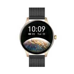 SMARTWATCH GARETT CLASSY – ZŁOTO-CZARNY, STALOWY, ELEGANCKI ZEGAREK DAMSKI Z FUNKCJAMI ZDROWOTNYMI I SPORTOWYMI