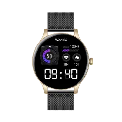 SMARTWATCH GARETT CLASSY – ZŁOTO-CZARNY, STALOWY, ELEGANCKI ZEGAREK DAMSKI Z FUNKCJAMI ZDROWOTNYMI I SPORTOWYMI