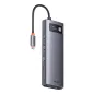 Stacja Dokująca Usb-C 9W1 Baseus Metal Gleam Series – Hdmi X2, Usb 3.2, Pd, Rj-45, Czytnik Kart, Szara