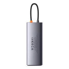 STACJA DOKUJĄCA USB-C 9W1 BASEUS METAL GLEAM SERIES – HDMI X2, USB 3.2, PD, RJ-45, CZYTNIK KART, SZARA