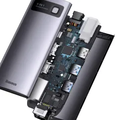 STACJA DOKUJĄCA USB-C 9W1 BASEUS METAL GLEAM SERIES – HDMI X2, USB 3.2, PD, RJ-45, CZYTNIK KART, SZARA
