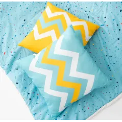 NAMIOT TIPI DLA DZIECI SMIKI STRACCIATELLA 120 X 160 CM – ŻÓŁTO-NIEBIESKI, MATERIAŁOWY, ZABAWKA DO POKOJU I OGRODU 3+
