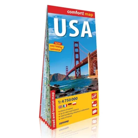 Usa. Mapa Samochodowo-Turystyczna Skala 1:4 750 000 Usa. Mapa Samochodowo-Turystyczna Skala 1:4 750 000