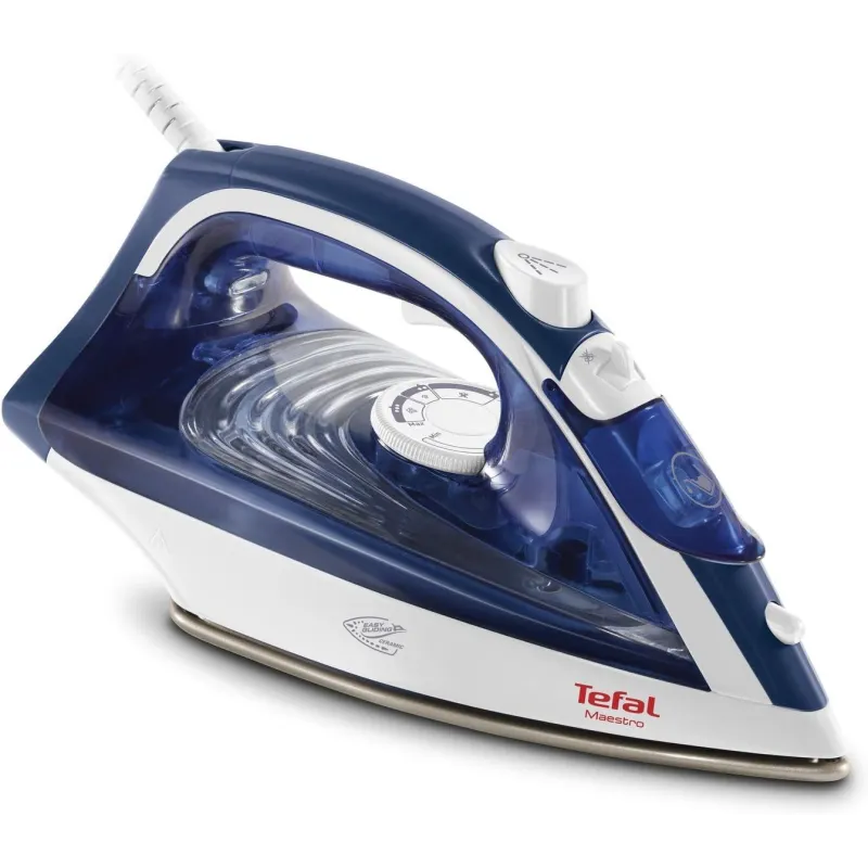 ŻELAZKO PAROWE TEFAL MAESTRO FV1845E0 – 2300W, STOPA CERAMICZNA, 270 ML, NIEBIESKO-BIAŁE
