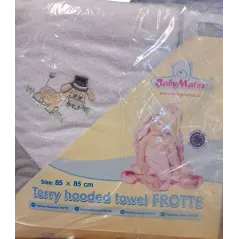 RĘCZNIK Z KAPTURKIEM FROTTE 85 X 85 CM BABYMATEX
