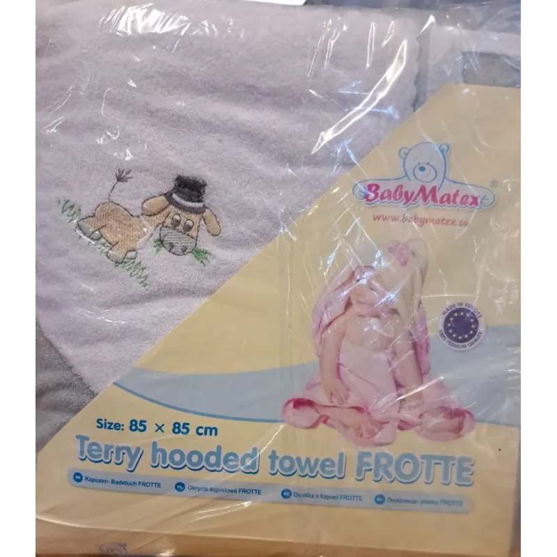 RĘCZNIK Z KAPTURKIEM FROTTE 85 X 85 CM BABYMATEX