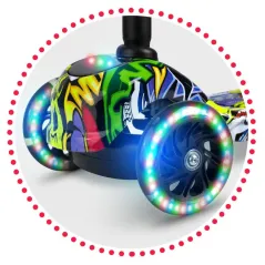 HULAJNOGA TRÓJKOŁOWA BALANSOWA DLA DZIECI RICOKIDS PIKO – LED, REGULOWANA KIEROWNICA, ŚWIECĄCE KOŁA 3+