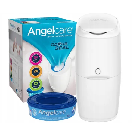 POJEMNIK NA PIELUCHY Z WKŁADEM ANTYZAPACHOWYM ANGELCARE CLASSIC | 128 PIELUSZEK | TECHNOLOGIA ODOUR-SEAL