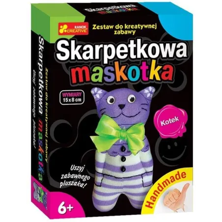 KOTEK. SKARPETKOWA MASKOTKA. ZESTAW KREATYWNY 6+