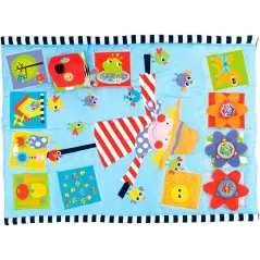 DUŻA MATA EDUKACYJNA Z DOMKIEM I PIŁECZKAMI – 3 ZABAWKI SENSORYCZNE, 110 X 140 CM, MIĘKKA I SKŁADANA YOOKIDDO 0+
