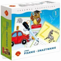 LITERKI PISANIE ZMAZYWANIE 1 SOWA MĄDRA GŁOWA GRA EDUKACYJNA 5+