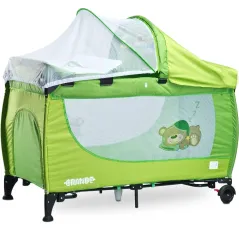 ŁÓŻECZKO TURYSTYCZNE Z PRZEWIJAKIEM, BUDKĄ I AKCESORIAMI (1–15 KG) CARETERO GRANDE GREEN
