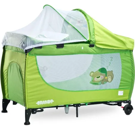 Łóżeczko Turystyczne Z Przewijakiem, Budką I Akcesoriami (1–15 Kg) Caretero Grande Green