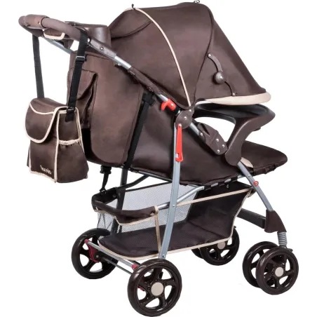 Wózek Spacerowy Spacerówka – Lekki, Składany, Z Akcesoriami I Amortyzacją Lionelo Emma Plus Brown/Beige