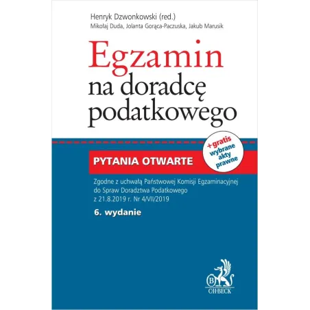 EGZAMIN NA DORADCĘ PODATKOWEGO. PYTANIA OTWARTE