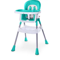 TURKUSOWE KRZESEŁKO DO KARMIENIA I FOTELIK 2‑W‑1 CARETERO POP 6M+