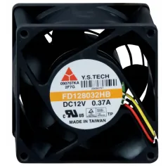 WENTYLATOR Y.S.TECH FD128032HB 80×80×32 MM 12 V DC 0,37 A | 2-BALL BEARING