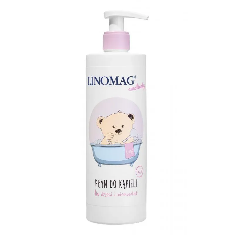 LINOMAG EMOLIENTY PŁYN DO KĄPIELI DLA NIEMOWLĄT I DZIECI 400ML – 98% SKŁADNIKÓW NATURALNYCH 7M+