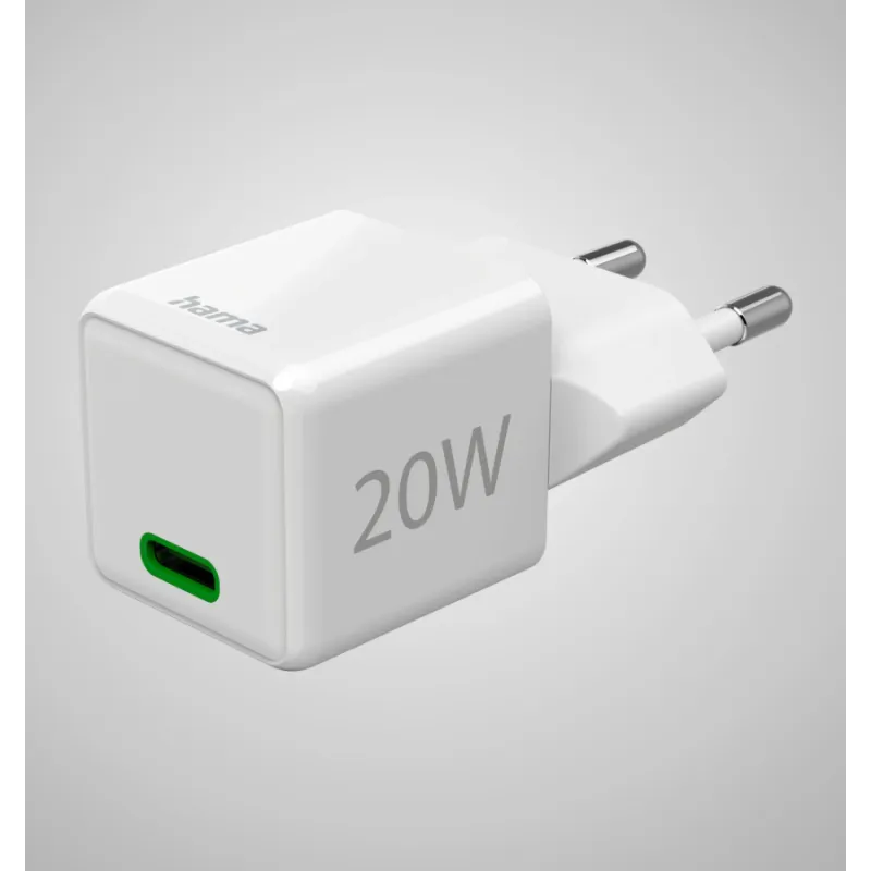 ŁADOWARKA SIECIOWA HAMA 20W PD QC 3.0 USB-C BIAŁA – SZYBKIE ŁADOWANIE IPHONE I ANDROID