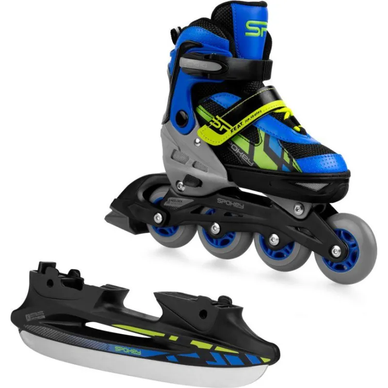 ŁYŻWY + ROLKI REGULOWANE 2W1 SPOKEY MELT NIEBIESKIE ROZMIAR 35-38