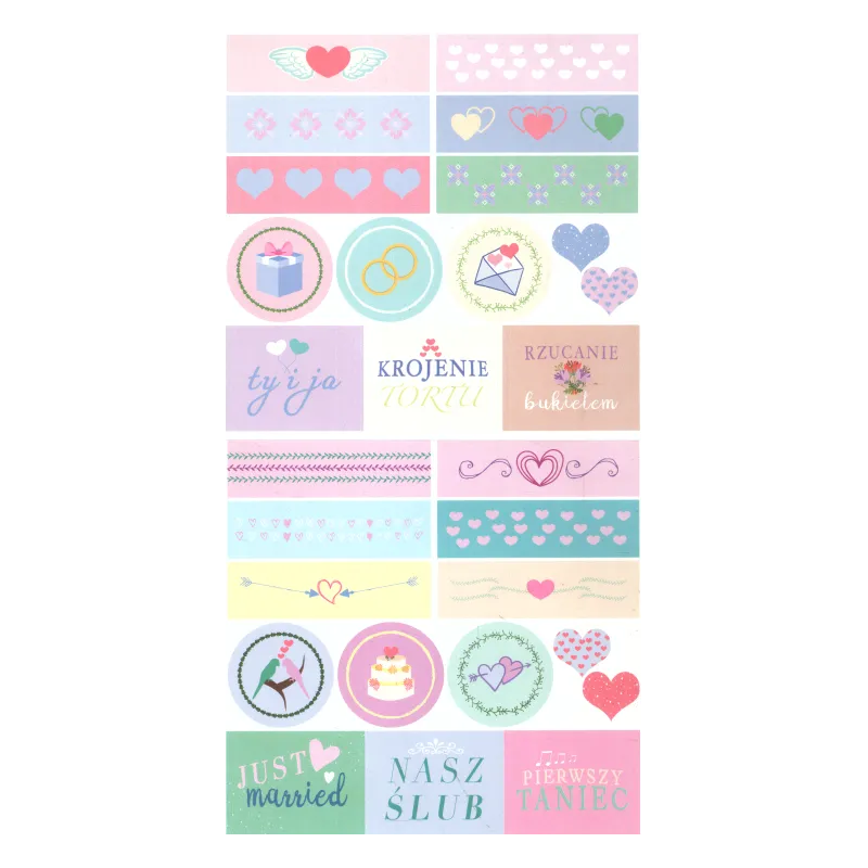 PLANERKI ŚLUBNE 42 NAKLEJKI DO SCRAPBOOKINGU - Panon