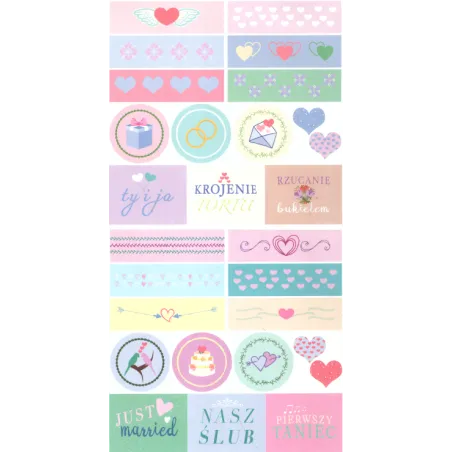 PLANERKI ŚLUBNE 42 NAKLEJKI DO SCRAPBOOKINGU - Panon