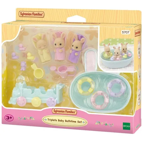 KĄPIEL TROJACZKÓW ZESTAW FIGUREK SYLVANIAN FAMILIES EPOCH 3+
