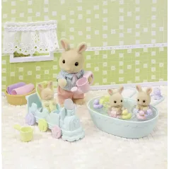 KĄPIEL TROJACZKÓW ZESTAW FIGUREK SYLVANIAN FAMILIES EPOCH 3+