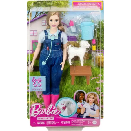 Lalka Barbie Weterynarka Na Farmie + Akcesoria Mattel 3+ Lalka Barbie Weterynarka Na Farmie + Akcesoria Mattel 3+