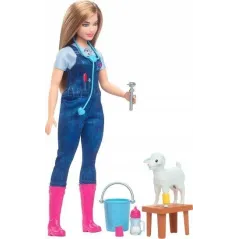 Lalka Barbie Weterynarka Na Farmie + Akcesoria Mattel 3+