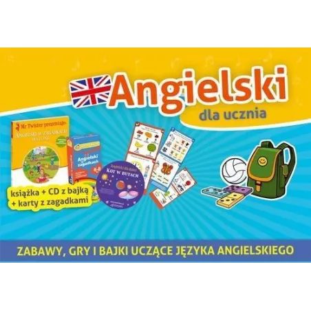 ANGIELSKI DLA UCZNIA. KSIĄŻKA + CD + KARTY Z ZAGADKAMI 6+