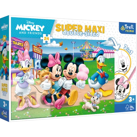 MICKEY W WESOŁYM MIASTECZKU PUZZLE SUPER MAXI 24 ELEMENTY TREFL 3+