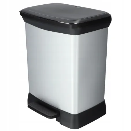 Kosz Na Śmieci Z Pedałem Curver Deco 30L – Srebrny, Metaliczny Wygląd, Higieniczny Pedał, System Antypróżniowy