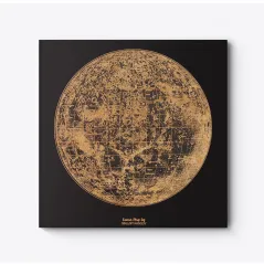 Mapa Świata Obraz Z Drewna Brzozowego Lunar Map 90 X 90 Cm Smartwood - Stylowa Dekoracja
