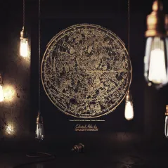 Celestial Atlas Niebiański Atlas Świata – Dekoracyjny Obraz Z Drewna Brzozowego 90 X 90 Cm