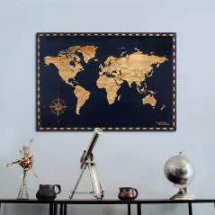 Obraz Drewniany Mapa Świata 120 X 60 Cm Smartwood - Stylowa Dekoracja