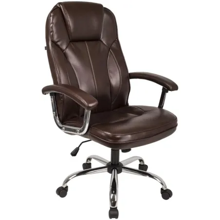 Fotel Obrotowy Deluxe Ekoskóra – Ergonomiczny Fotel Z Regulacją Wysokości I Funkcją Tilt Homekraft Brązowy
