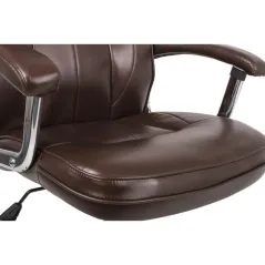 FOTEL OBROTOWY DELUXE EKOSKÓRA – ERGONOMICZNY FOTEL Z REGULACJĄ WYSOKOŚCI I FUNKCJĄ TILT HOMEKRAFT BRĄZOWY
