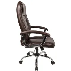 FOTEL OBROTOWY DELUXE EKOSKÓRA – ERGONOMICZNY FOTEL Z REGULACJĄ WYSOKOŚCI I FUNKCJĄ TILT HOMEKRAFT BRĄZOWY