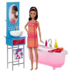 Łazienka Z Lalką Barbie I Wanną Mattel 3+