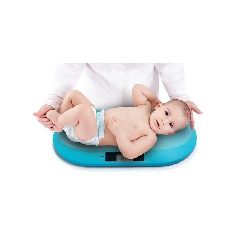 WAGA ELEKTRONICZNA DLA NIEMOWLĄT NIEBIESKA BABYONO – DO 20 KG, Z LCD I FUNKCJĄ TAROWANIA 0+