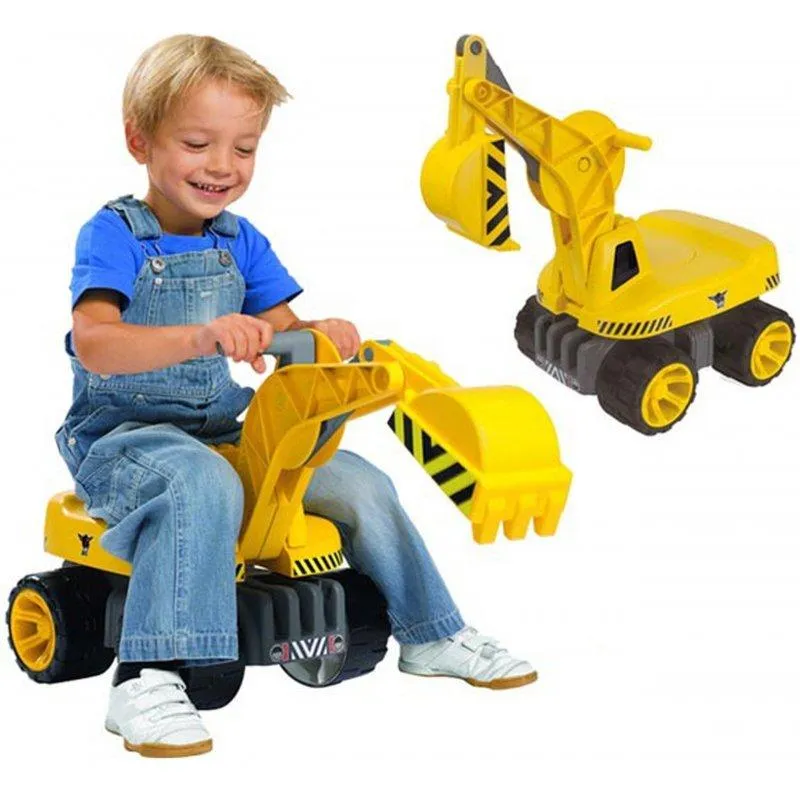 JEŹDZIK DLA DZIECI KOPARKA BIG MAXI DIGGER 70 CM DO 50 KG ŻÓŁTO-CZARNA