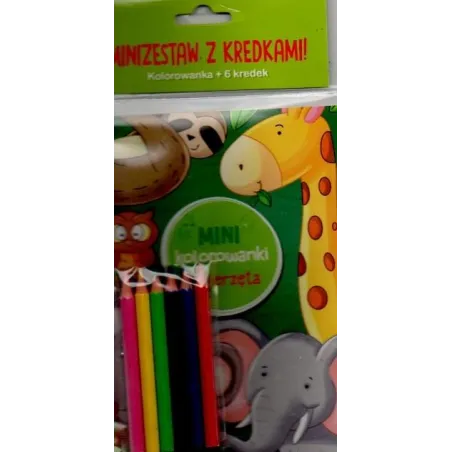 ZWIERZĘTA. MINI KOLOROWANKI. MINIZESTAW Z KREDKAMI