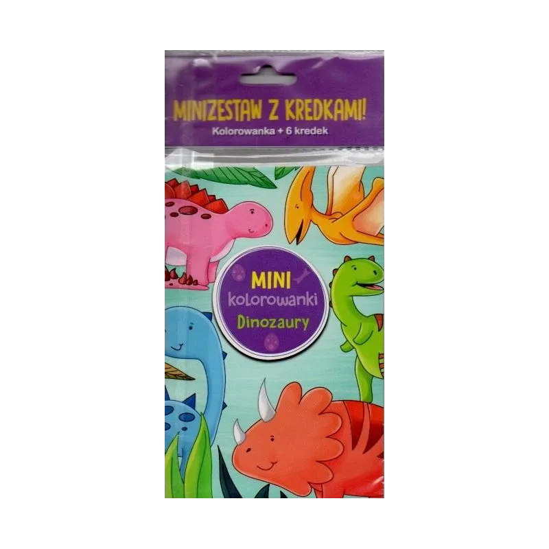 DINOZAURY. MINI KOLOROWANKI. MINIZESTAW Z KREDKAMI