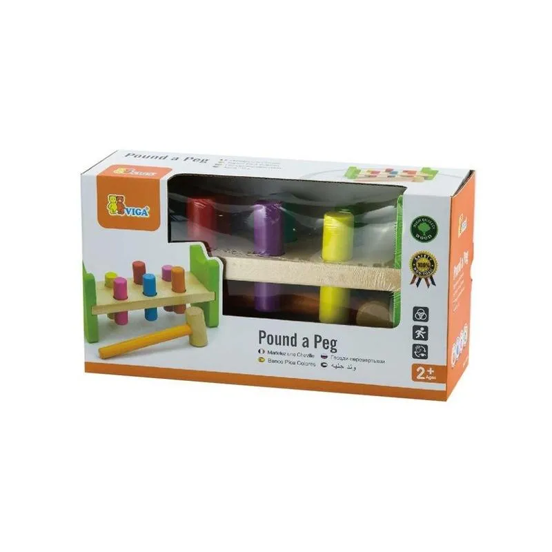 PRZEBIJANKA WBIJANKA Z MŁOTKIEM ZABAWKA DREWNIANA VIGA TOYS 2+