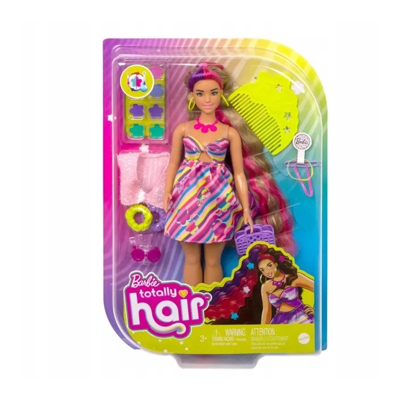 LALKA BARBIE TOTALLY HAIR KWIATY + AKCESORIA MATTEL 3+