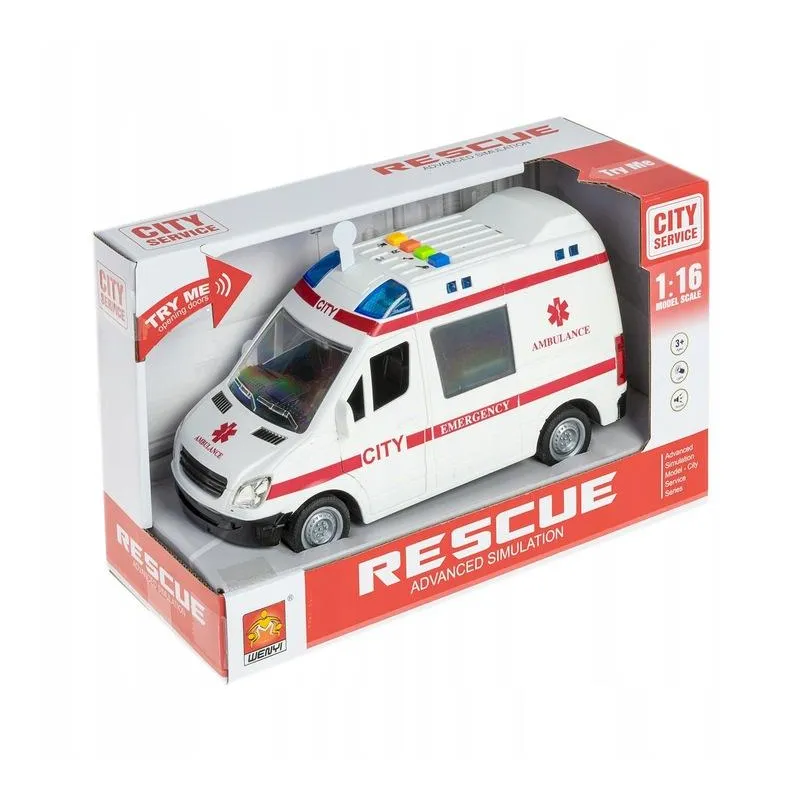 AUTO AMBULANS ŚWIATŁO DŹWIĘK LEAN TOYS 3+